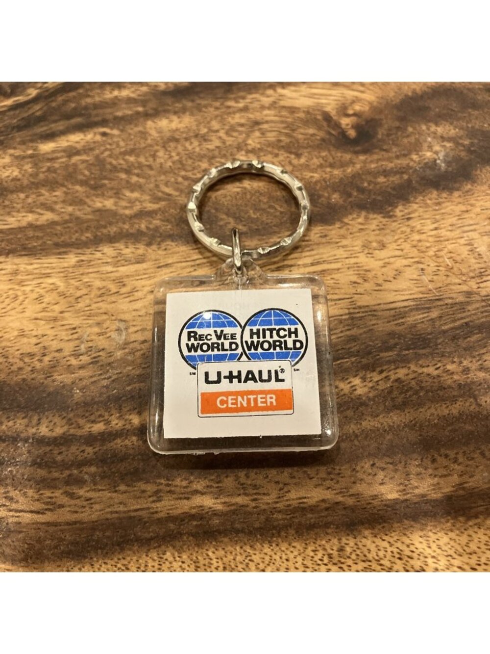 Vintage U-HAUL TRUCK/TRAILER RENTAL CENTER Keychain HITCH WORLD RVs